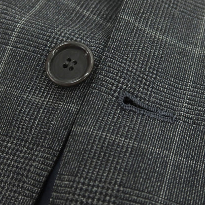 【中古】チェーザレ アットリーニ Cesare Attolini ウール チェック 3つボタンスーツ グレーxライトグレー【 上46/下44 】【 状態ランクB 】【 メンズ 】