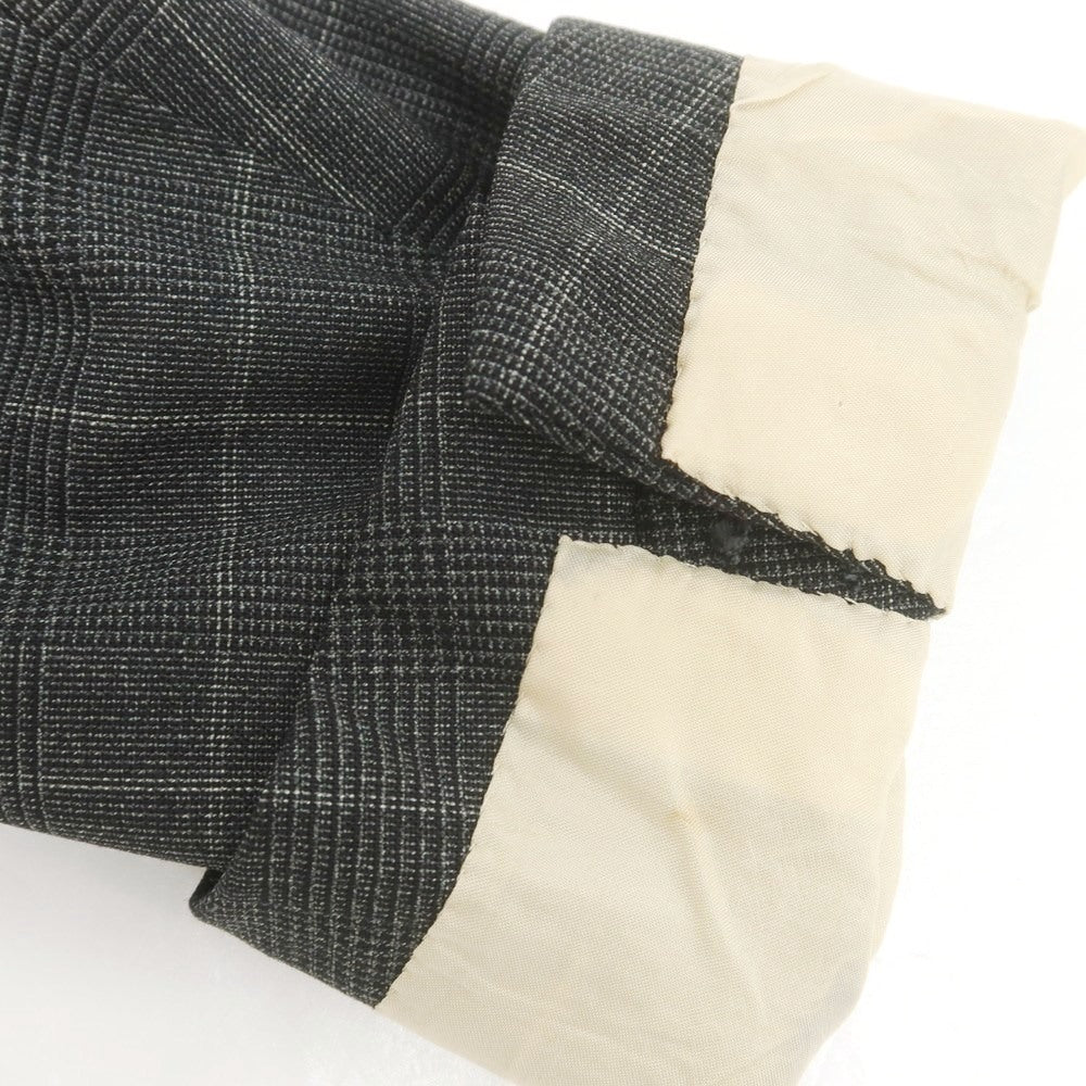 【中古】チェーザレ アットリーニ Cesare Attolini ウール チェック 3つボタンスーツ グレーxライトグレー【 上46/下44 】【 状態ランクB 】【 メンズ 】