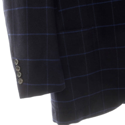 【中古】エリーゴ Eligo ウールカシミヤ ウィンドウペーンチェック 3B テーラードジャケット ダークネイビーxブルー【 46 】【 状態ランクB 】【 メンズ 】