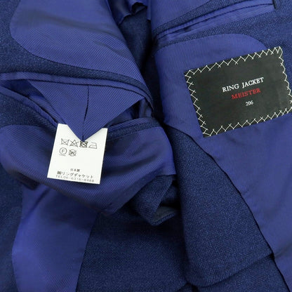 【中古】リングヂャケット RING JACKET MEISTER ウール系 3B テーラードジャケット ライトネイビー【 表記なし（M位） 】【 状態ランクB 】【 メンズ 】