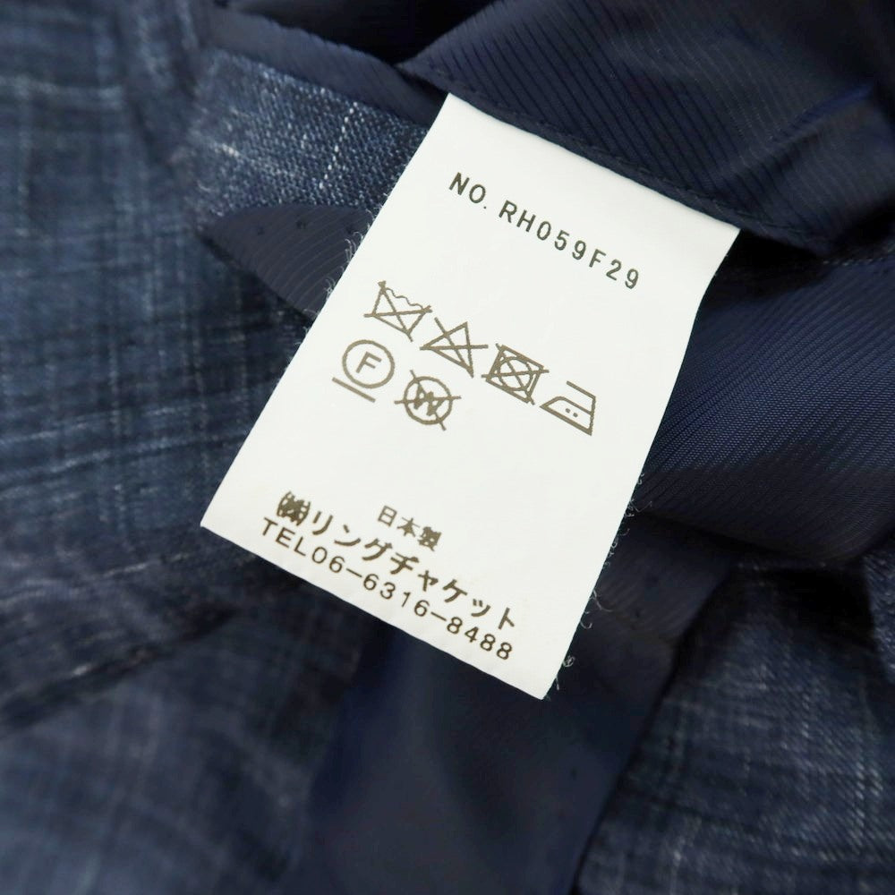 【中古】リングヂャケット RING JACKET MEISTER ウール系 3B テーラードジャケット ネイビー【 表記なし（M位） 】【 状態ランクC 】【 メンズ 】