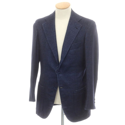 【中古】オラッツィオ ルチアーノ Orazio Luciano ウール系 3B テーラードジャケット ネイビー【 44 】【 状態ランクC 】【 メンズ 】