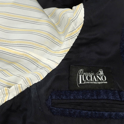 【中古】オラッツィオ ルチアーノ Orazio Luciano ウール系 3B テーラードジャケット ネイビー【 44 】【 状態ランクC 】【 メンズ 】