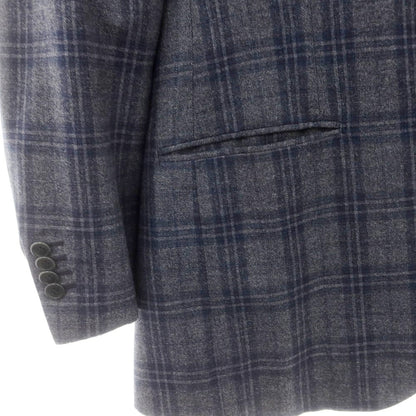 【中古】オラッツィオ ルチアーノ Orazio Luciano ウールカシミヤ チェック 3B テーラードジャケット グレーxネイビー【 46 】【 状態ランクB 】【 メンズ 】