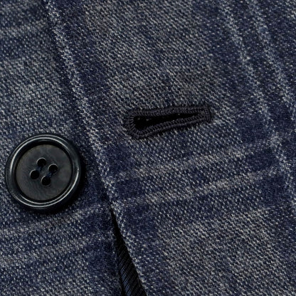 【中古】オラッツィオ ルチアーノ Orazio Luciano ウールカシミヤ チェック 3B テーラードジャケット グレーxネイビー【 46 】【 状態ランクB 】【 メンズ 】