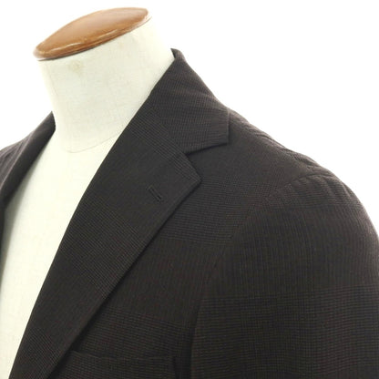 【中古】リングヂャケット RING JACKET New Balloon ストレッチ コットンウール チェック 2B テーラードジャケット ダークブラウン【 46 】【 状態ランクB 】【 メンズ 】