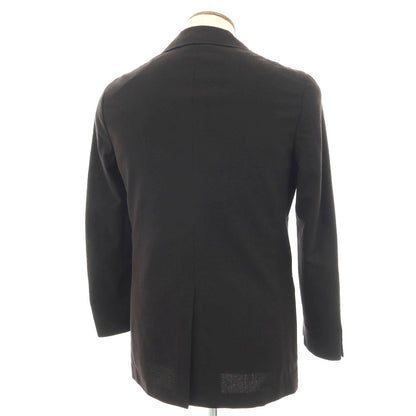 【中古】リングヂャケット RING JACKET New Balloon ストレッチ コットンウール チェック 2B テーラードジャケット ダークブラウン【 46 】【 状態ランクB 】【 メンズ 】