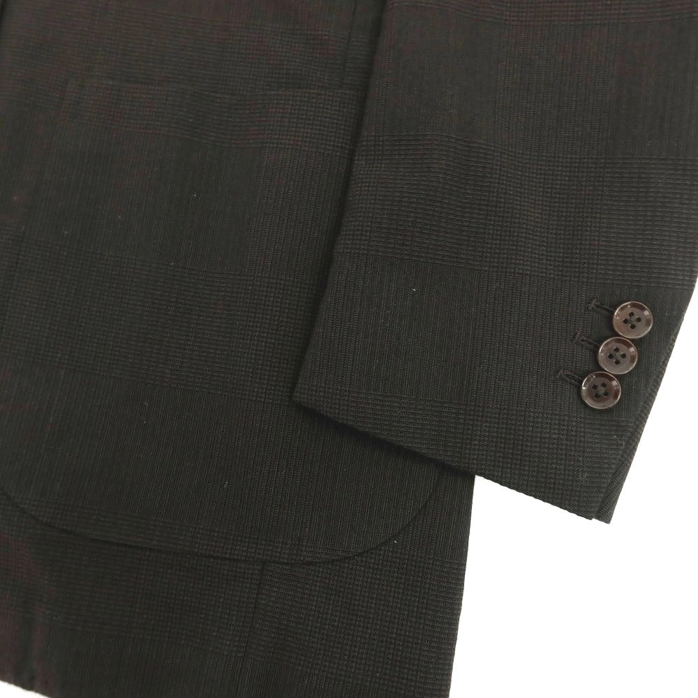 【中古】リングヂャケット RING JACKET New Balloon ストレッチ コットンウール チェック 2B テーラードジャケット ダークブラウン【 46 】【 状態ランクB 】【 メンズ 】