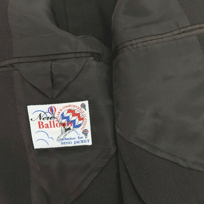【中古】リングヂャケット RING JACKET New Balloon ストレッチ コットンウール チェック 2B テーラードジャケット ダークブラウン【 46 】【 状態ランクB 】【 メンズ 】