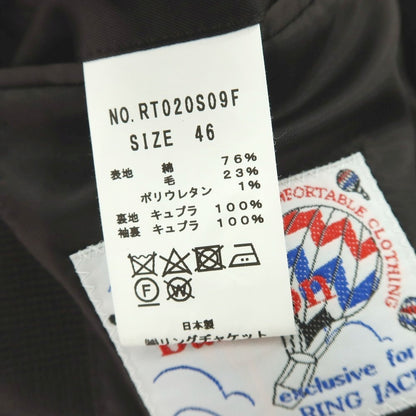 【中古】リングヂャケット RING JACKET New Balloon ストレッチ コットンウール チェック 2B テーラードジャケット ダークブラウン【 46 】【 状態ランクB 】【 メンズ 】