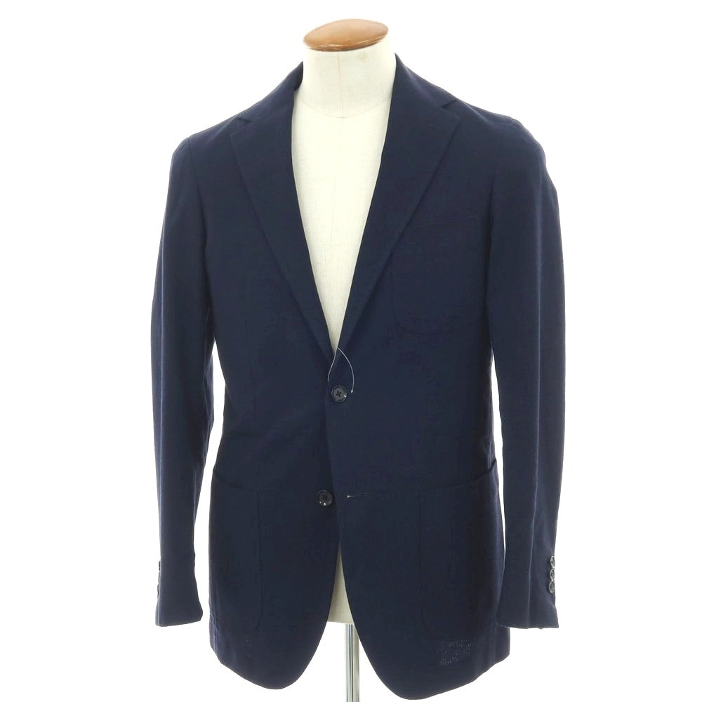 【中古】リングヂャケット RING JACKET New Balloon ストレッチ コットンウール チェック 2B テーラードジャケット ライトネイビーxブラック【 46 】【 状態ランクB 】【 メンズ 】