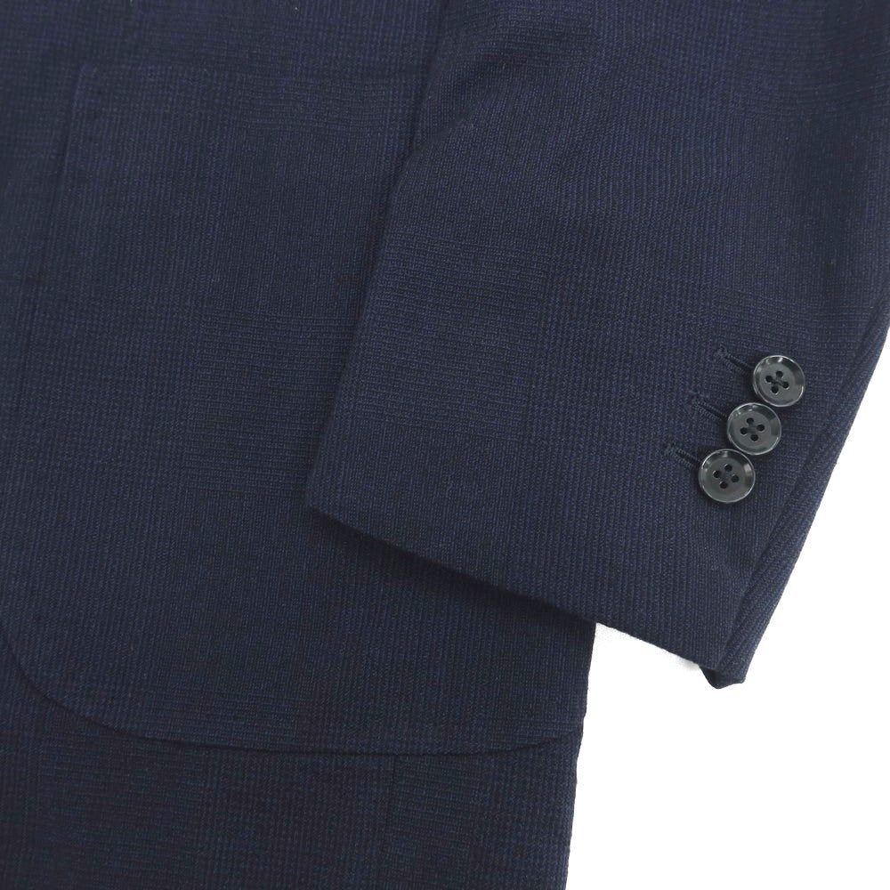 【中古】リングヂャケット RING JACKET New Balloon ストレッチ コットンウール チェック 2B テーラードジャケット ライトネイビーxブラック【 46 】【 状態ランクB 】【 メンズ 】