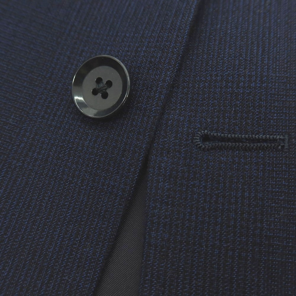 【中古】リングヂャケット RING JACKET New Balloon ストレッチ コットンウール チェック 2B テーラードジャケット ライトネイビーxブラック【 46 】【 状態ランクB 】【 メンズ 】