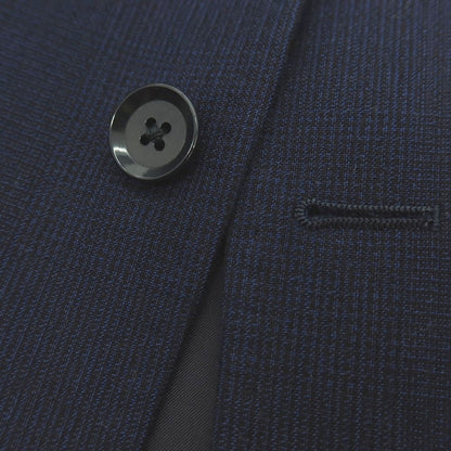 【中古】リングヂャケット RING JACKET New Balloon ストレッチ コットンウール チェック 2B テーラードジャケット ライトネイビーxブラック【 46 】【 状態ランクB 】【 メンズ 】