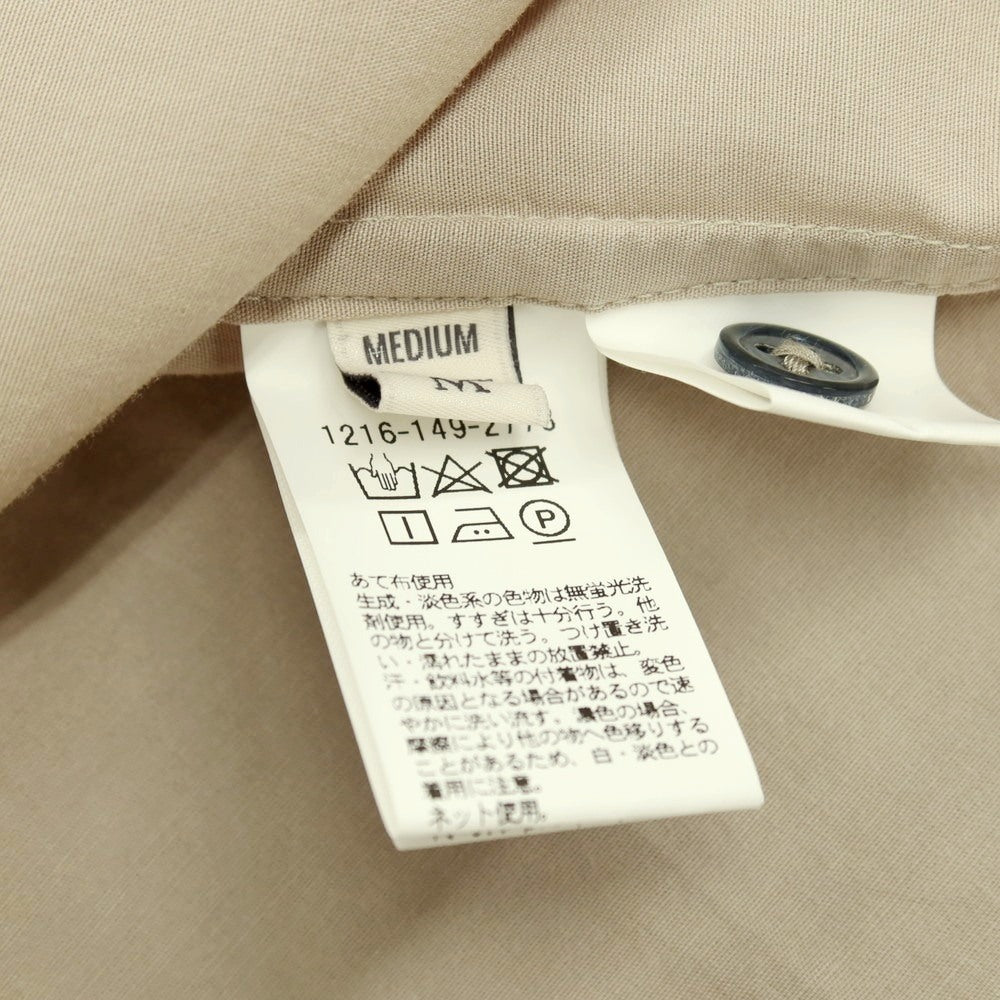 【中古】ビューティアンドユースユナイテッドアローズ BEAUTY&amp;YOUTH UNITED ARROWS セルロースコットン バンドカラー 半袖シャツ グレージュ【サイズM】【 状態ランクC 】【 メンズ 】