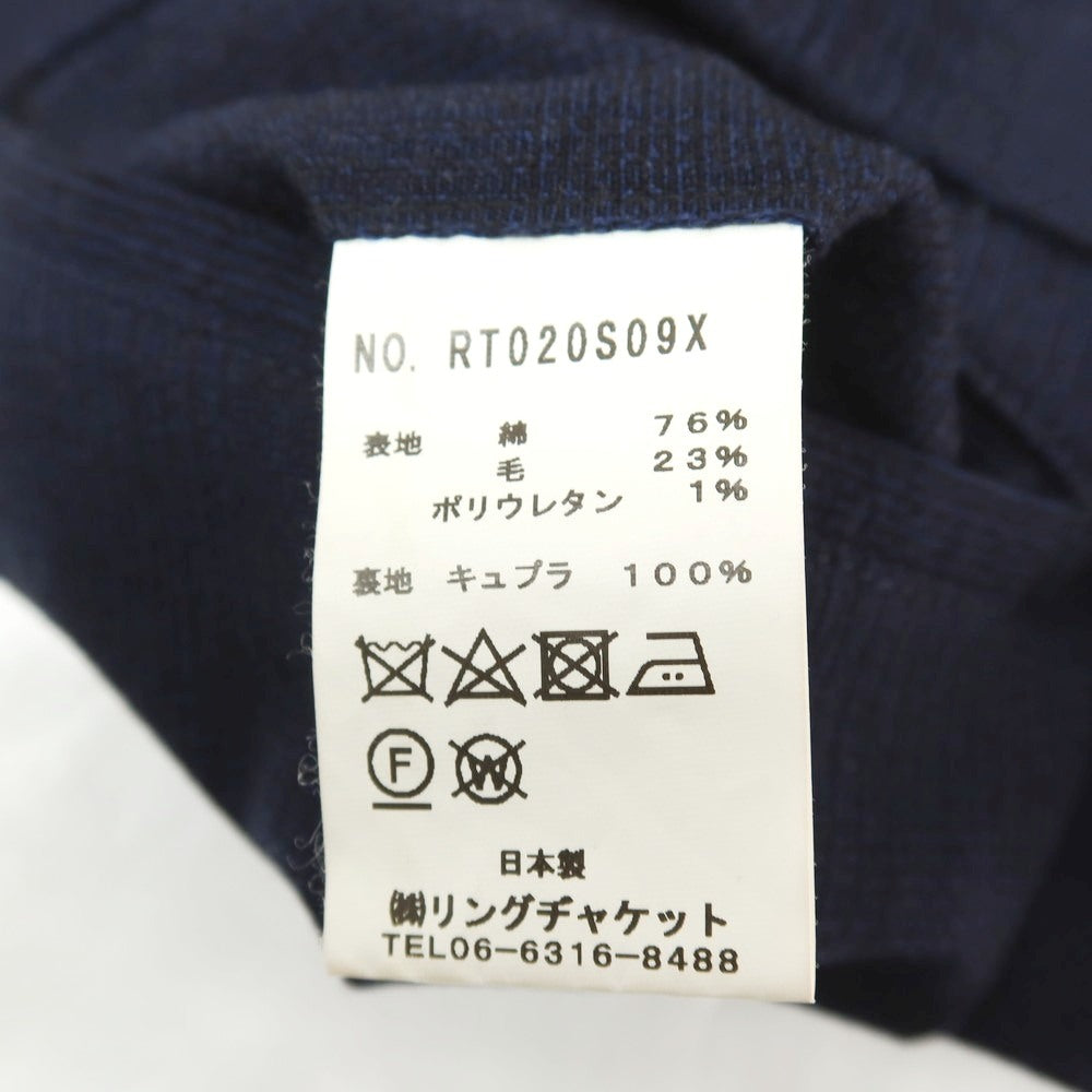 【中古】リングヂャケット RING JACKET コットンウールポリウレタン グレンチェック イージースラックスパンツ ネイビー【サイズ46】【 状態ランクB 】【 メンズ 】