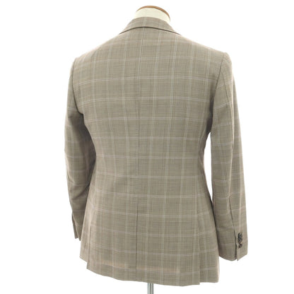 【中古】ユニバーサルランゲージ UNIVERSAL LANGUAGE SUPER120’S ウール グレンチェック 2B テーラードジャケット ブラウン系【 46 】【 状態ランクC 】【 メンズ 】