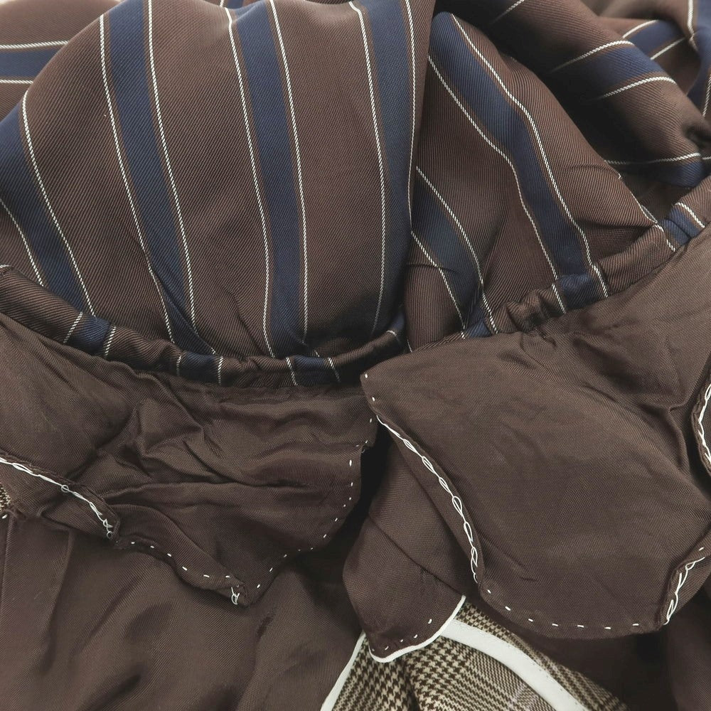 【中古】ユニバーサルランゲージ UNIVERSAL LANGUAGE SUPER120’S ウール グレンチェック 2B テーラードジャケット ブラウン系【 46 】【 状態ランクC 】【 メンズ 】