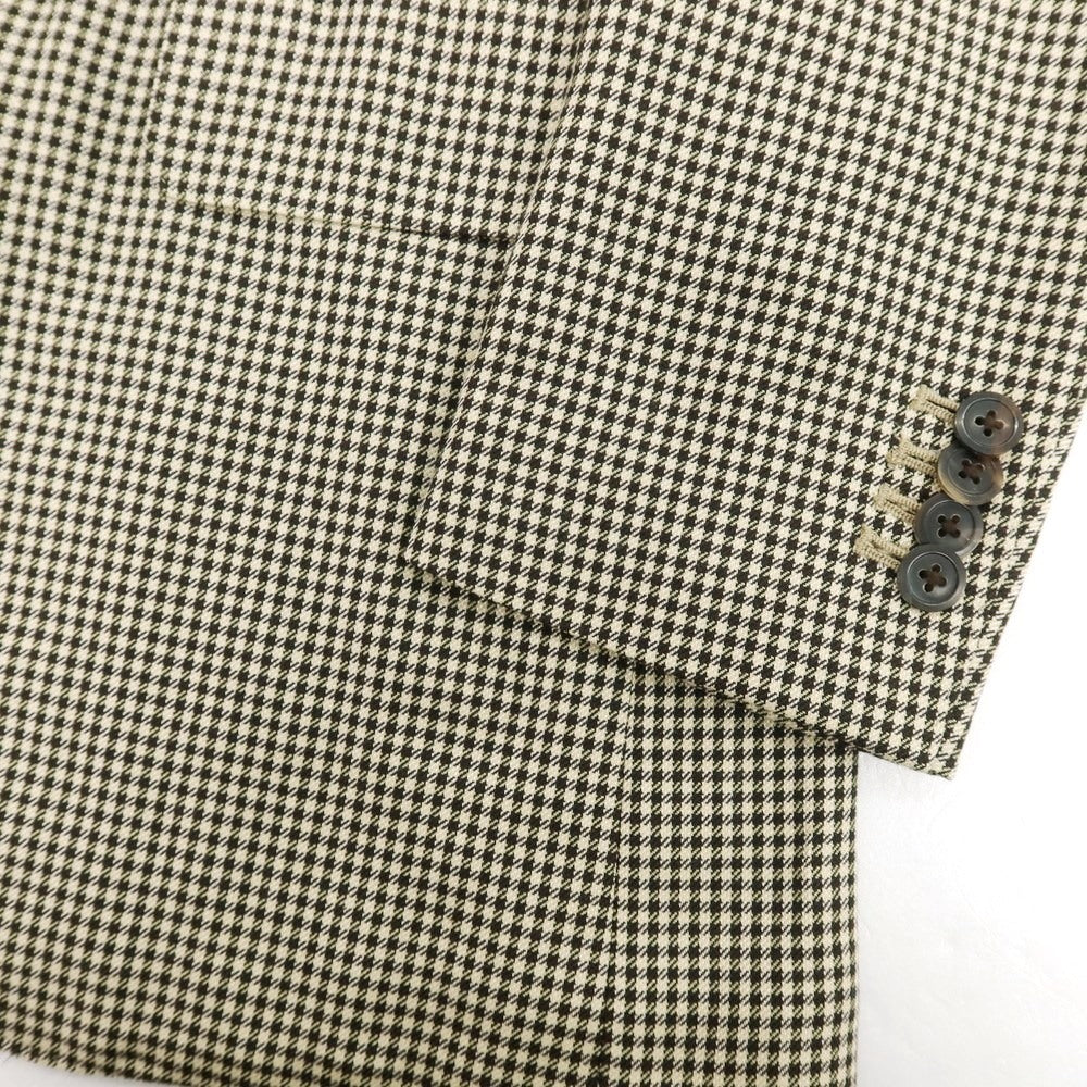 【中古】ディスタイル DeSTYLE シルクウール チェック 2B テーラードジャケット ベージュxブラウン【 46 】【 状態ランクC 】【 メンズ 】