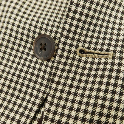 【中古】ディスタイル DeSTYLE シルクウール チェック 2B テーラードジャケット ベージュxブラウン【 46 】【 状態ランクC 】【 メンズ 】