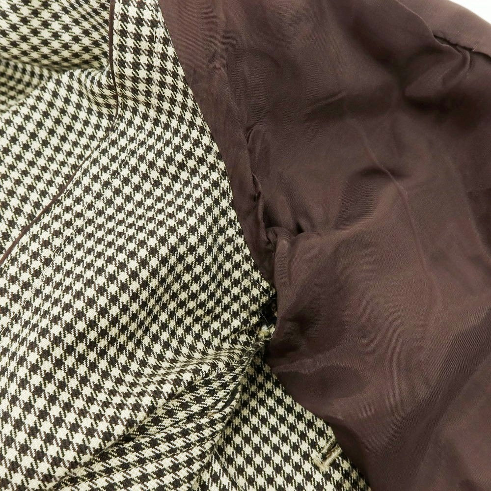 【中古】ディスタイル DeSTYLE シルクウール チェック 2B テーラードジャケット ベージュxブラウン【 46 】【 状態ランクC 】【 メンズ 】