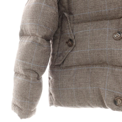 【中古】ミツミネ Mitsumine ウールコットン チェック ダウンジャケット ブラウン系【 M 】【 状態ランクB 】【 メンズ 】