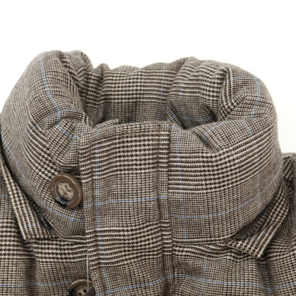 【中古】ミツミネ Mitsumine ウールコットン チェック ダウンジャケット ブラウン系【 M 】【 状態ランクB 】【 メンズ 】