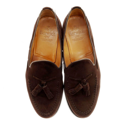 【中古】バーウィック BERWICK スエード タッセルローファー ダークブラウン【 6 1/2 】【 状態ランクB 】【 メンズ 】