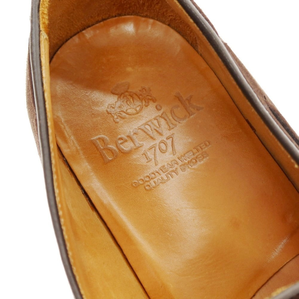 【中古】バーウィック BERWICK スエード タッセルローファー ダークブラウン【 6 1/2 】【 状態ランクB 】【 メンズ 】