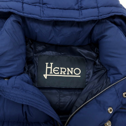 【中古】ヘルノ Herno ナイロン ダウンジャケット ネイビーブルー【 44 】【 状態ランクC 】【 メンズ 】