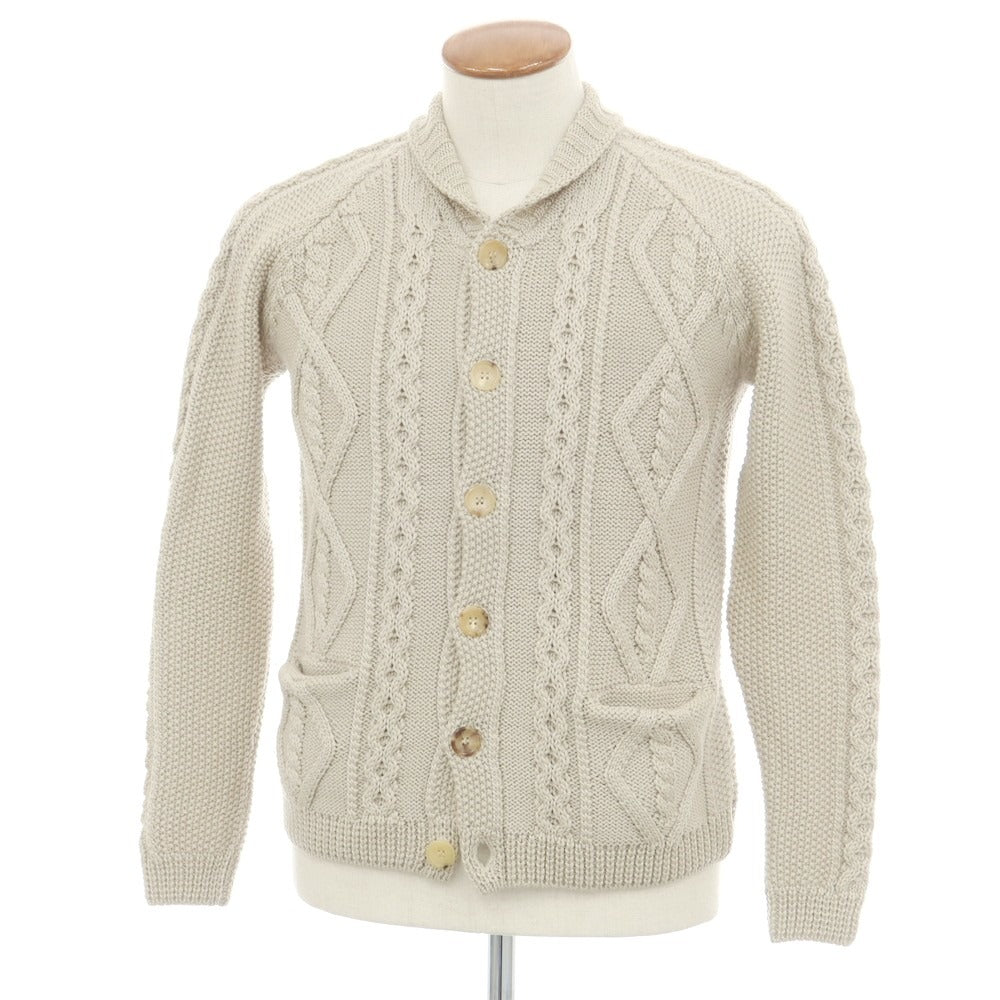 【中古】ロベルトコリーナ ROBERTO COLLINA ウール カーディガン ベージュ【サイズ46】【 状態ランクC 】【 メンズ 】[DPD]