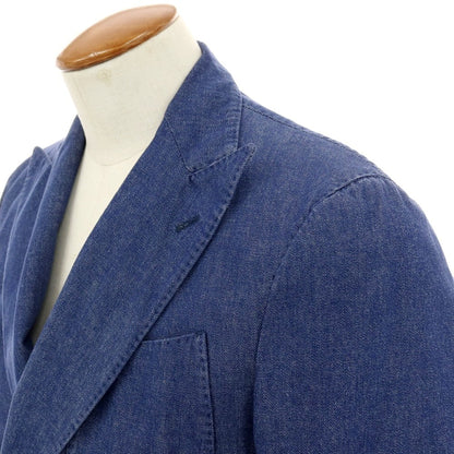 【中古】ラルディーニ LARDINI コットン デニム ダブル4B カジュアルジャケット ネイビー【サイズ46】【 状態ランクB 】【 メンズ 】