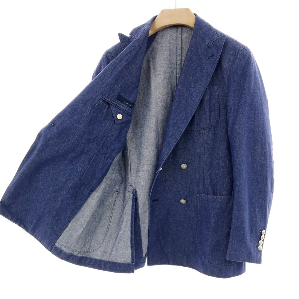 【中古】ラルディーニ LARDINI コットン デニム ダブル4B カジュアルジャケット ネイビー【サイズ46】【 状態ランクB 】【 メンズ 】