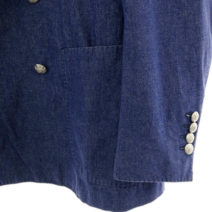 【中古】ラルディーニ LARDINI コットン デニム ダブル4B カジュアルジャケット ネイビー【サイズ46】【 状態ランクB 】【 メンズ 】