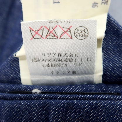 【中古】ラルディーニ LARDINI コットン デニム ダブル4B カジュアルジャケット ネイビー【サイズ46】【 状態ランクB 】【 メンズ 】