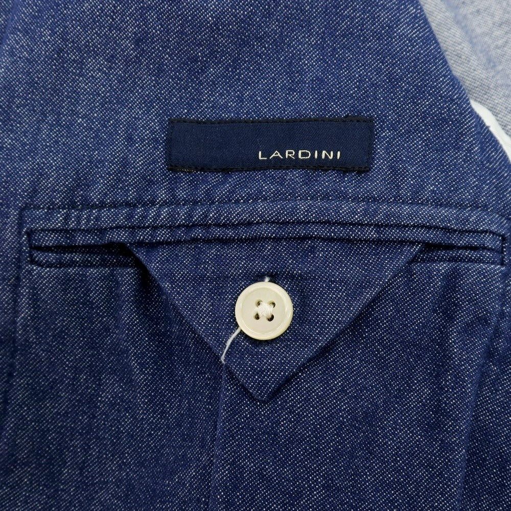 【中古】ラルディーニ LARDINI コットン デニム ダブル4B カジュアルジャケット ネイビー【サイズ46】【 状態ランクB 】【 メンズ 】
