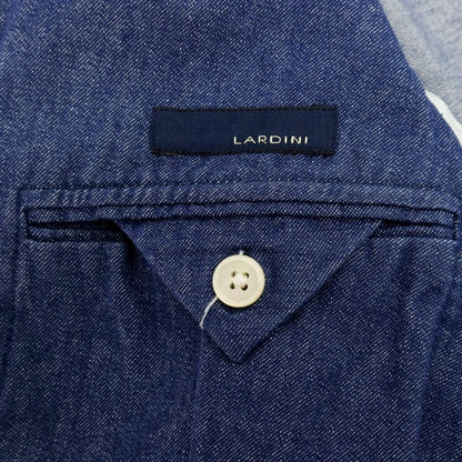 【中古】ラルディーニ LARDINI コットン デニム ダブル4B カジュアルジャケット ネイビー【サイズ46】【 状態ランクB 】【 メンズ 】