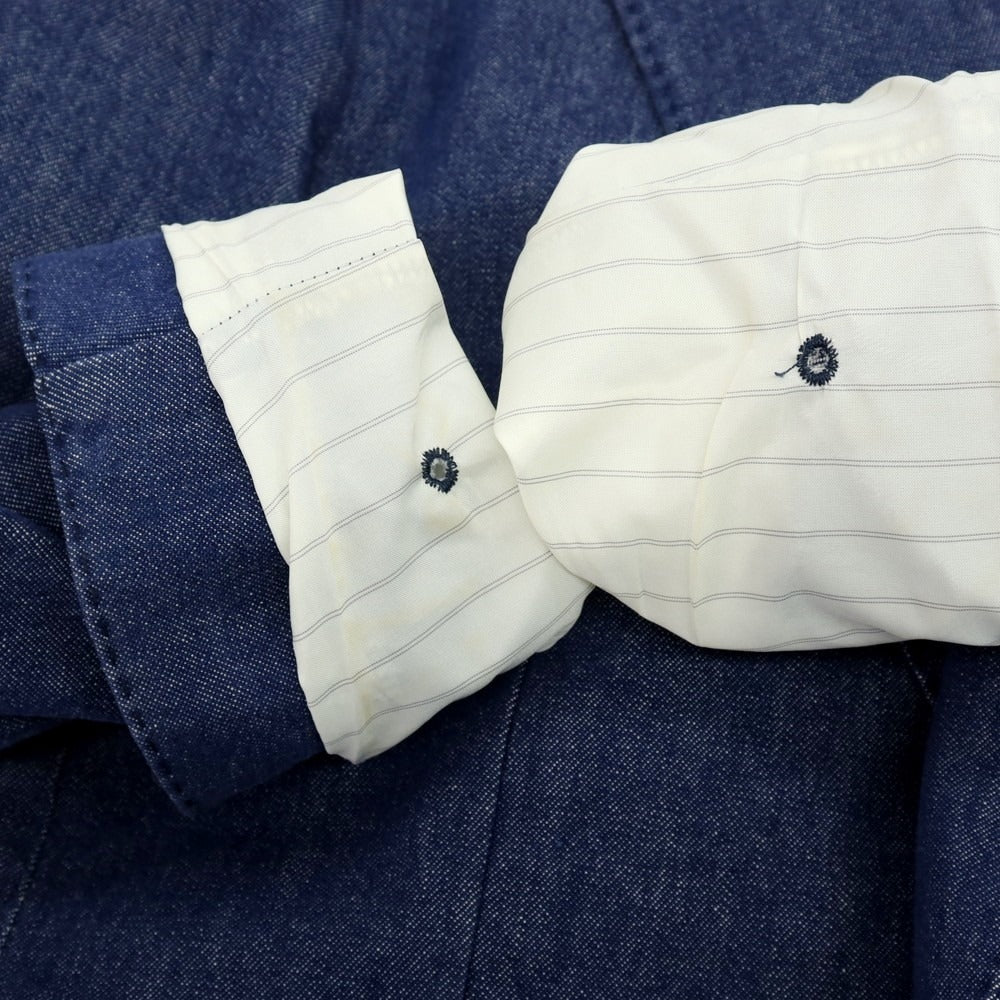 【中古】ラルディーニ LARDINI コットン デニム ダブル4B カジュアルジャケット ネイビー【サイズ46】【 状態ランクB 】【 メンズ 】