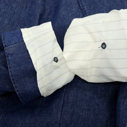 【中古】ラルディーニ LARDINI コットン デニム ダブル4B カジュアルジャケット ネイビー【サイズ46】【 状態ランクB 】【 メンズ 】