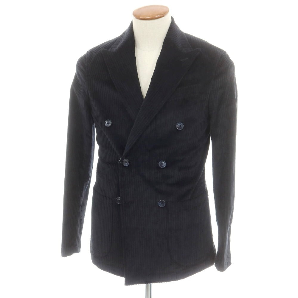 【中古】ジャンネット giannetto コーデュロイ ダブルジャケット ダークネイビー【 46 】【 状態ランクB 】【 メンズ 】