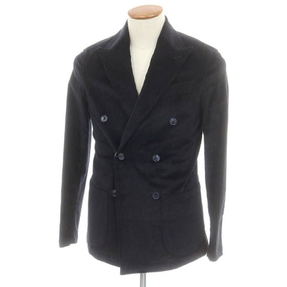 【中古】ジャンネット giannetto コーデュロイ ダブルジャケット ダークネイビー【 46 】【 状態ランクB 】【 メンズ 】