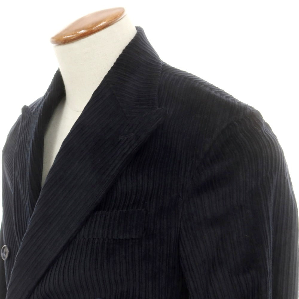 【中古】ジャンネット giannetto コーデュロイ ダブルジャケット ダークネイビー【 46 】【 状態ランクB 】【 メンズ 】