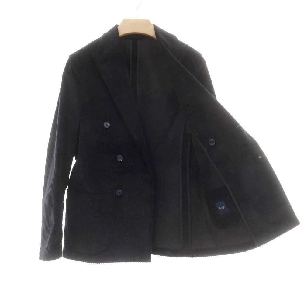 【中古】ジャンネット giannetto コーデュロイ ダブルジャケット ダークネイビー【 46 】【 状態ランクB 】【 メンズ 】