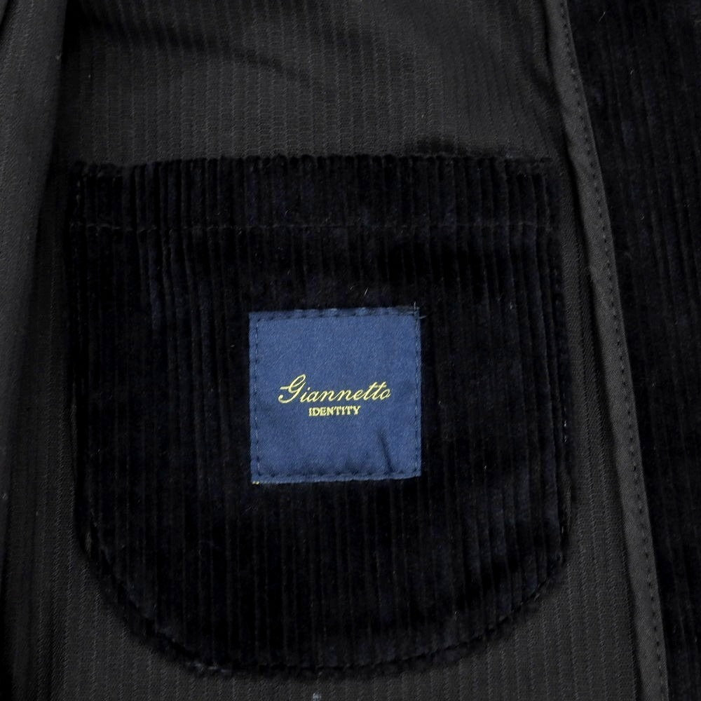 【中古】ジャンネット giannetto コーデュロイ ダブルジャケット ダークネイビー【 46 】【 状態ランクB 】【 メンズ 】