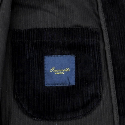 【中古】ジャンネット giannetto コーデュロイ ダブルジャケット ダークネイビー【 46 】【 状態ランクB 】【 メンズ 】