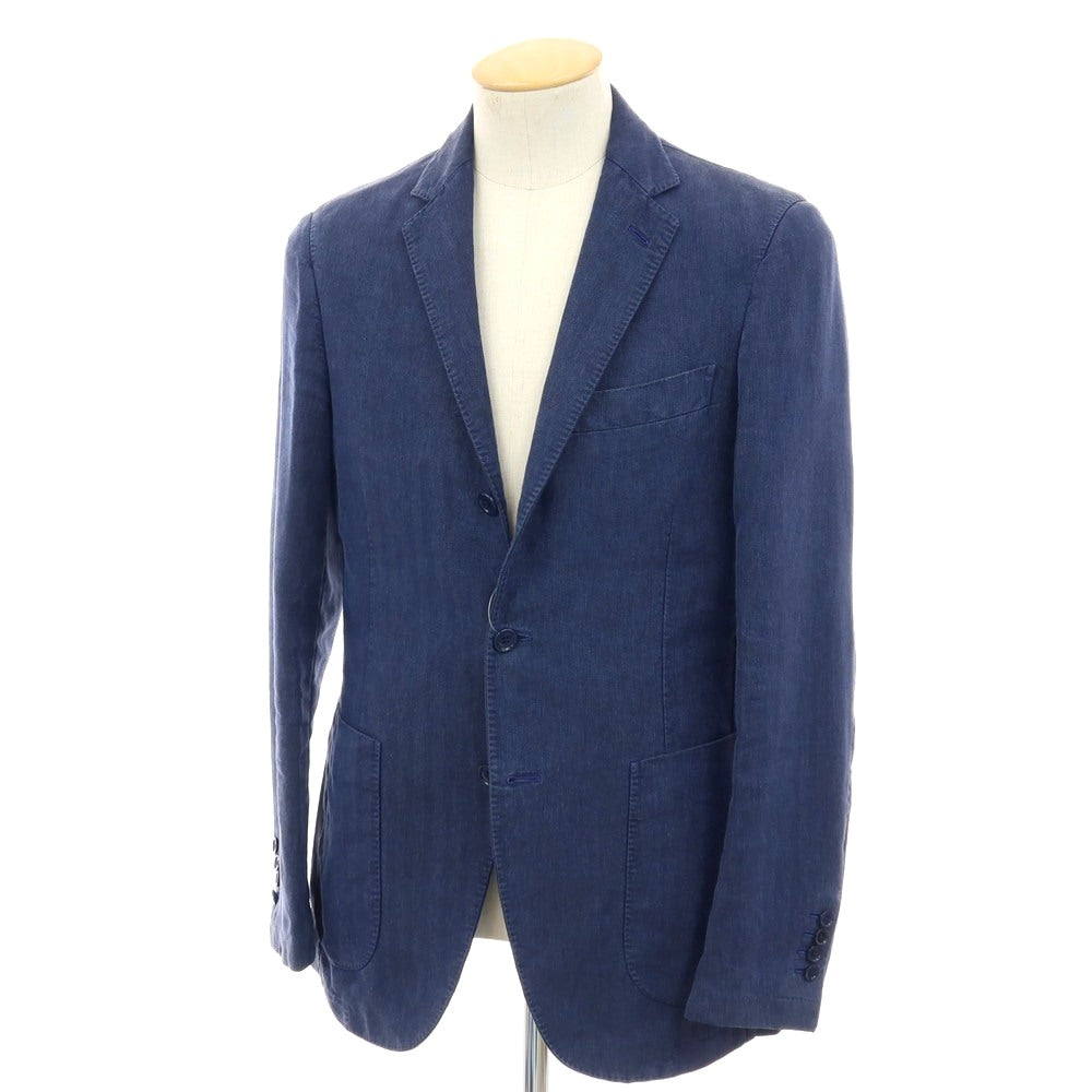 【中古】ベルベスト Belvest BEAMS F別注 ナイロンリネン 3B カジュアルジャケット ネイビー【サイズ44】【 状態ランクC 】【 メンズ 】