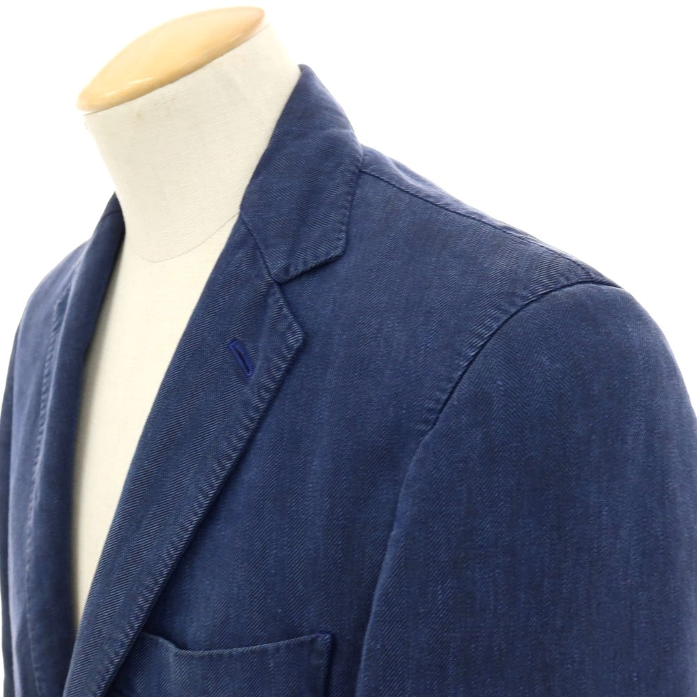 【中古】ベルベスト Belvest BEAMS F別注 ナイロンリネン 3B カジュアルジャケット ネイビー【サイズ44】【 状態ランクC 】【 メンズ 】[EPD]