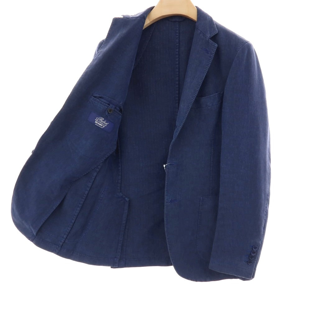 【中古】ベルベスト Belvest BEAMS F別注 ナイロンリネン 3B カジュアルジャケット ネイビー【サイズ44】【 状態ランクC 】【 メンズ 】