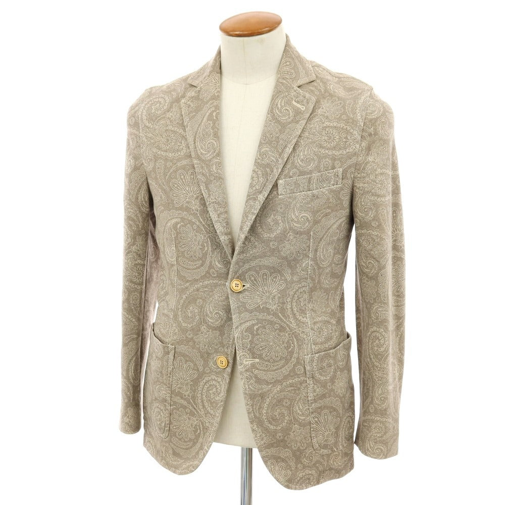 【中古】チルコロ1901 CIRCOLO 1901 コットン ジャージー ペイズリー プリント 2B カジュアルジャケット ブラウン【サイズ46】【 状態ランクC 】【 メンズ 】