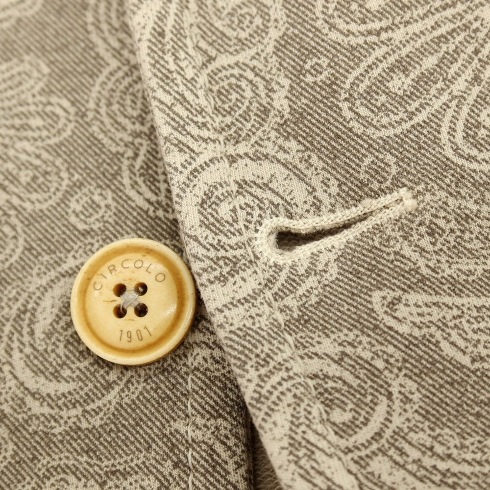 【中古】チルコロ1901 CIRCOLO 1901 コットン ジャージー ペイズリー プリント 2B カジュアルジャケット ブラウン【サイズ46】【 状態ランクC 】【 メンズ 】